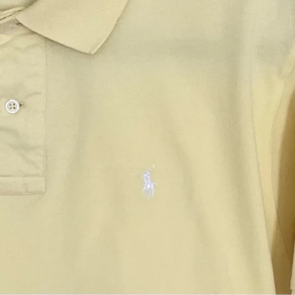 POLO by Ralph Lauren Preppy Men’s 2 Button Short Sleeve Yellow Polo Shirt XL. - Picture 7 of 8